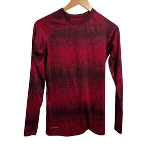 NIKE Thermafit Tech Thermal Top Red "Just Do It" Top  Women's Small